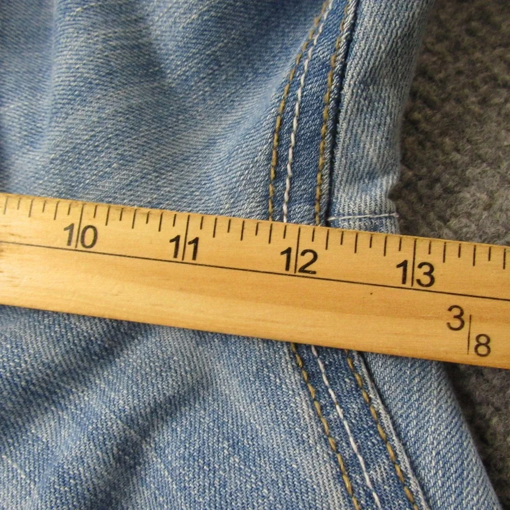Centi-Meter Jeans Mens‎ 44x32 Light Wash Denim Jeans Embroidered Pockets